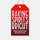 baking spirits | Rood gestreepte kerst Cadeaulabel (Voorkant)