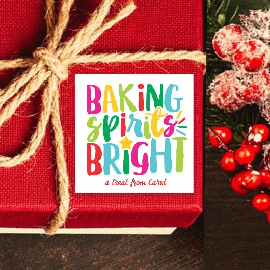 Baking Spirits voor feestelijke, kleurrijke kerst Vierkante Sticker