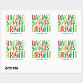 Baking Spirits voor helder, feestelijk rood, groen Vierkante Sticker (Vel)