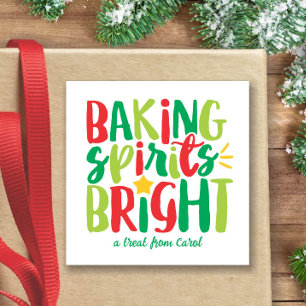 Baking Spirits voor helder, feestelijk rood, groen Vierkante Sticker