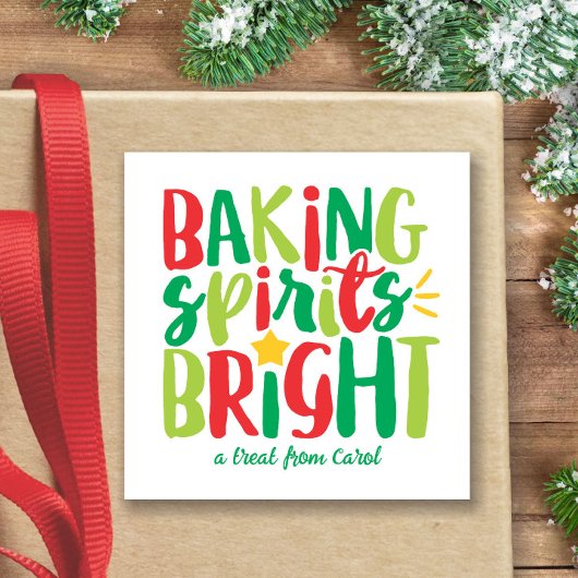 Baking Spirits voor helder, feestelijk rood, groen Vierkante Sticker