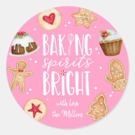 Baking Spirits voor helder kerstfeestmaal bakken Ronde Sticker