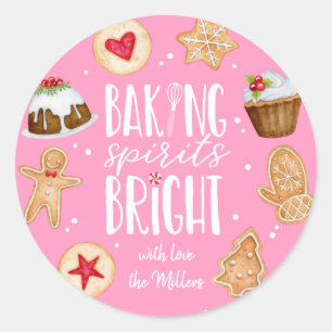 Baking Spirits voor helder kerstfeestmaal bakken Ronde Sticker