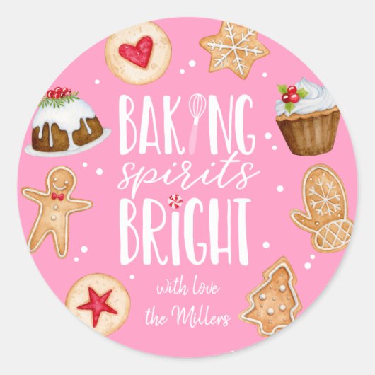 Baking Spirits voor helder kerstfeestmaal bakken Ronde Sticker (Voorkant)