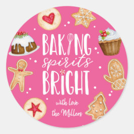 Baking Spirits voor helder kerstfeestmaal bakken Ronde Sticker