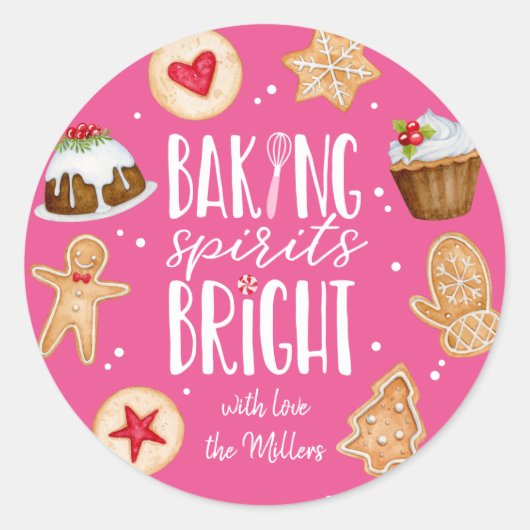 Baking Spirits voor helder kerstfeestmaal bakken Ronde Sticker (Voorkant)