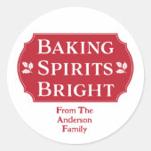 Baking Spirits voor helder kerstgebak Ronde Sticker (Voorkant)