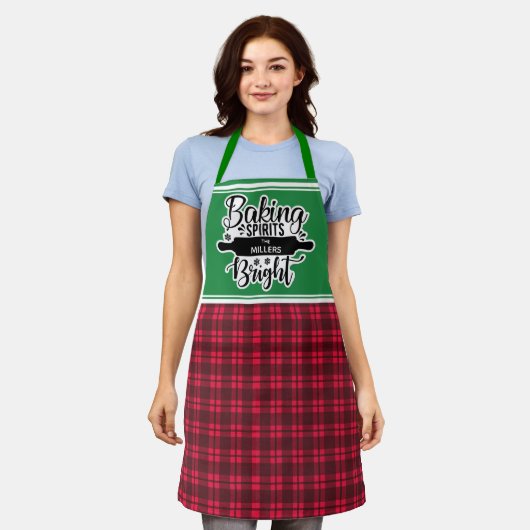 Baking-spirits voor heldere, aangepaste kerstmis schort (Gedragen)