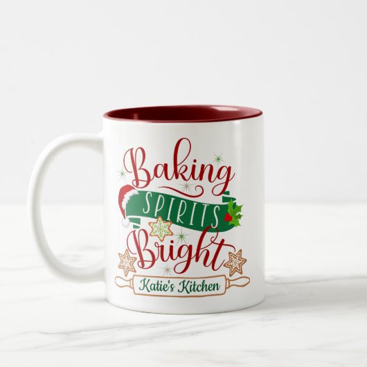 Baking-spirits voor heldere, aangepaste kerstmis tweekleurige koffiemok (Links)