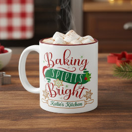 Baking-spirits voor heldere, aangepaste kerstmis tweekleurige koffiemok