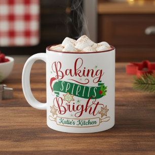 Baking-spirits voor heldere, aangepaste kerstmis tweekleurige koffiemok