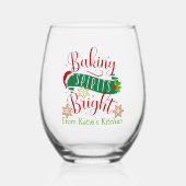 Baking-spirits voor heldere, aangepaste kerstmis wijnglas zonder voet (Voorkant)