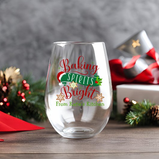Baking-spirits voor heldere, aangepaste kerstmis wijnglas zonder voet