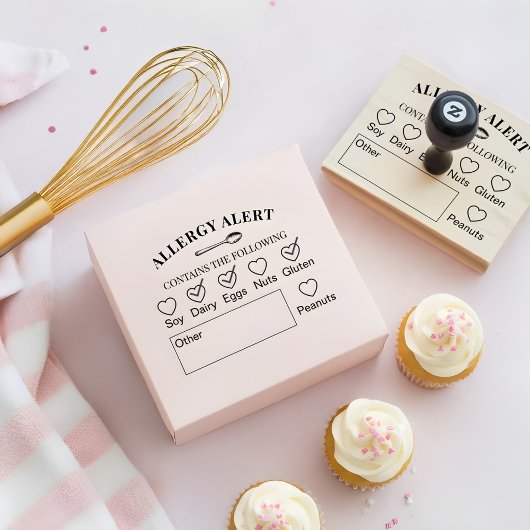 Baking Spoon Bakery Shop Allergy Alert Food Safety Rubberstempel