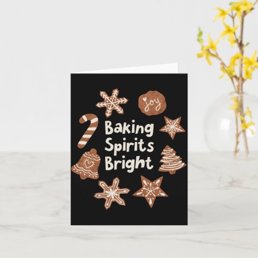 Baking Srits Bright Holiday Cookies T Shirt  Kaart (Gele Bloem)