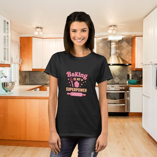 Baking Superpower pink T-shirt