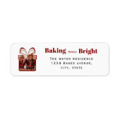 Baking Things Bright Christmas Photo Gift Design Etiket (Voorkant)