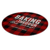 Baking Through the Snow Buffalo Plaid Christmas Snijplank (Hoek)