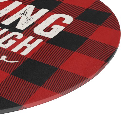 Baking Through the Snow Buffalo Plaid Christmas Snijplank (Hoek)