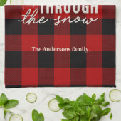 Baking Through the Snow Buffalo Plaid Christmas Theedoek (Gevouwen)