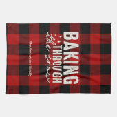 Baking Through the Snow Buffalo Plaid Christmas Theedoek (Horizontaal)
