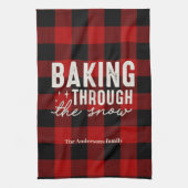 Baking Through the Snow Buffalo Plaid Christmas Theedoek (Verticaal)