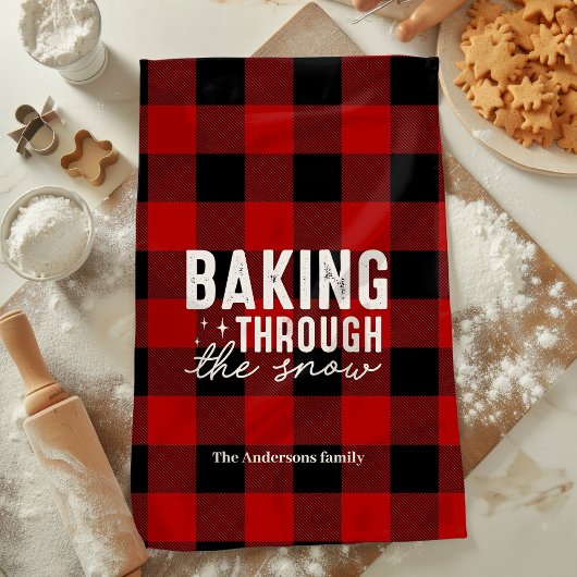 Baking Through the Snow Buffalo Plaid Christmas Theedoek