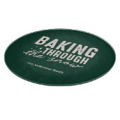 “Baking Through the Snow Personalized Forest Green Snijplank (Hoek)