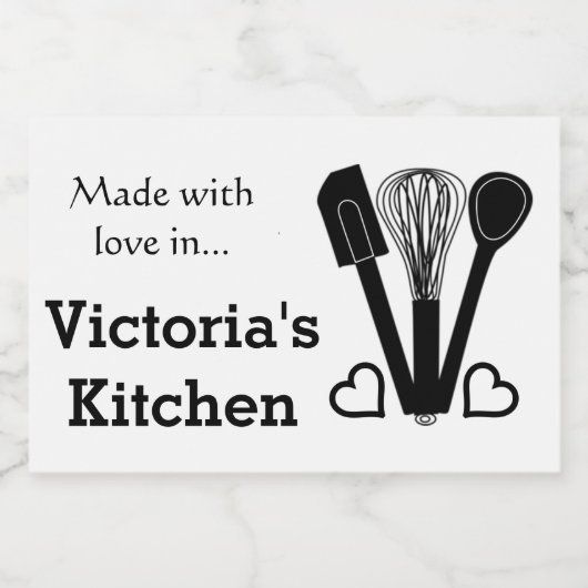 Baking Tools - Persoonlijke naam Voedselcontainer Etiket (Enkel label)