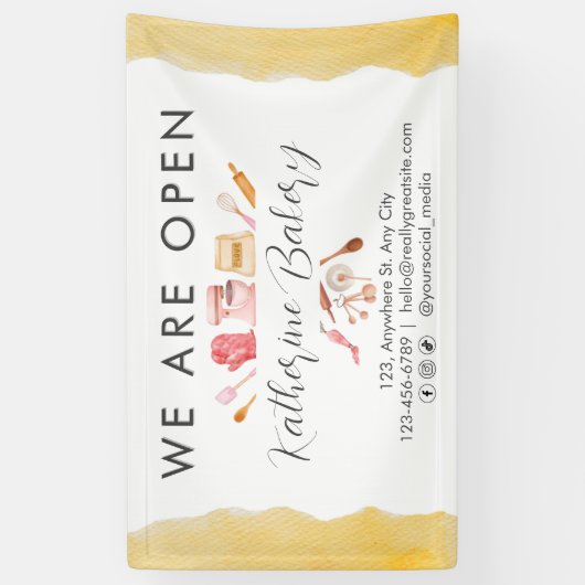 Baking Tools Social Media Bakkerij Bedrijf Spandoek (Verticaal)