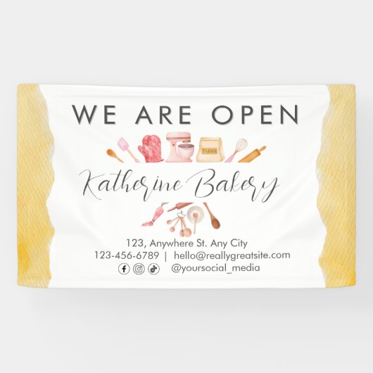 Baking Tools Social Media Bakkerij Bedrijf Spandoek (Horizontaal)
