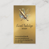 Baking Utensil QR Code Gold Glitter Bakkerij Visitekaartje (Voorkant)