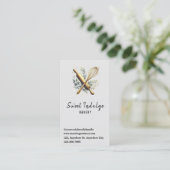 Baking Utensil QR Code Grijs Goud Bakkerij Visitekaartje (Staand voorkant)