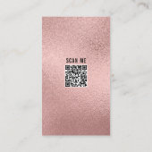 Baking Utensil QR Code Roos Gouden Glitter Bakkeri Visitekaartje (Achterkant)