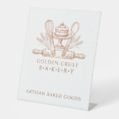 Baking Utensils Baker Bakery Reclamebord Met Voetstuk (Voorkant)