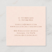 Baking Utensils Baker Bakery Vierkante Visitekaartje (Achterkant)