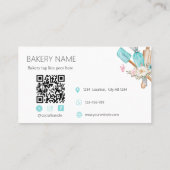 Baking Utensils Floral Pastry chef-kok Visitekaart Visitekaartje (Achterkant)