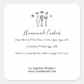Baking Utensils Minimalist Bakery Ingredient Vierkante Sticker (Voorkant)