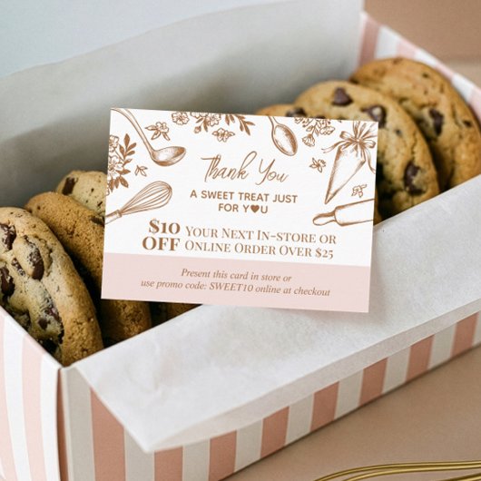Baking Utensils Thank You Promo Code Bakery Logo Kortingskaartje