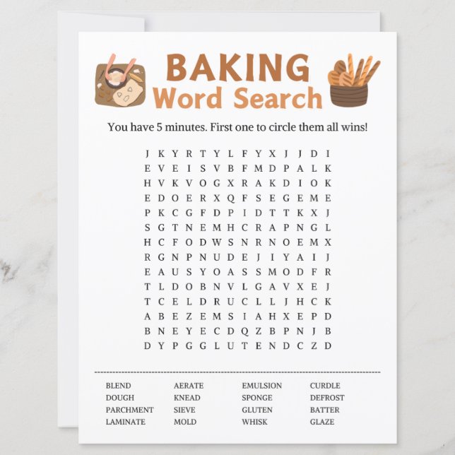 Baking Word Search spel (Voorkant)