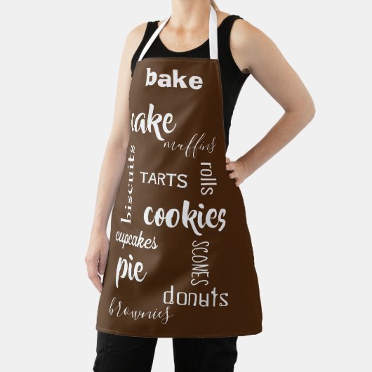 Baking Words Brown Kitchen Apron Schort (Insitu)