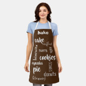 Baking Words Brown Kitchen Apron Schort (Gedragen)