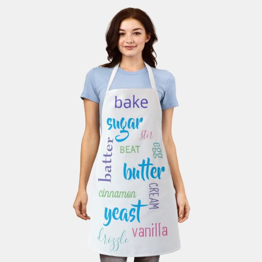 Baking Words Fun Kitchen Schort (Gedragen)