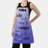 Baking Words Lavender Kitchen Apron Schort (Insitu)