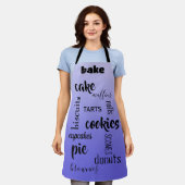 Baking Words Lavender Kitchen Apron Schort (Gedragen)