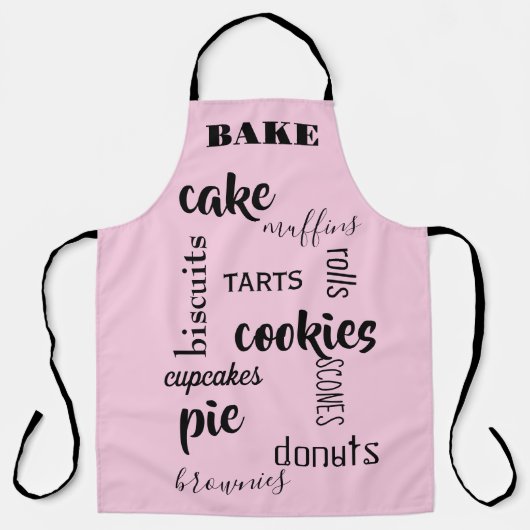 Baking Words Roze Keuken Schort (Voorkant)