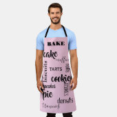 Baking Words Roze Keuken Schort (Gedragen)