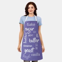 Baking Words Stof Paarse Schort