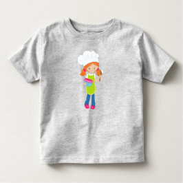 Bakken, Bakker, Bakkerij, Schattig Meisje, Oranje  Kinder Shirts