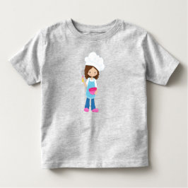 Bakken, Bakker, Patissier, Meisje, Bruin Haar Kinder Shirts
